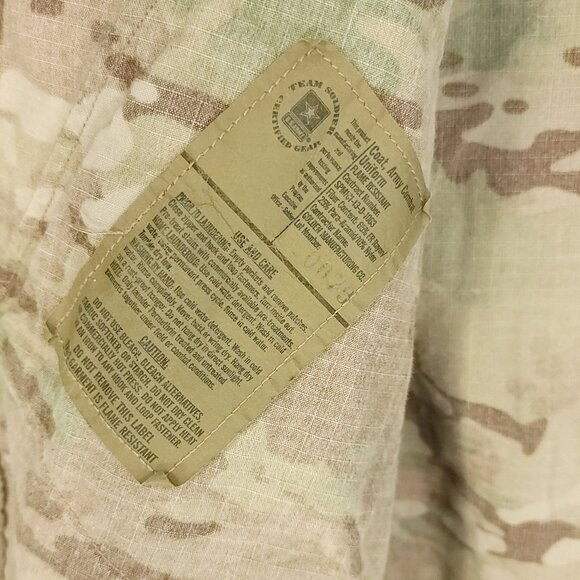 US Military Coat Army Combat Men's Med Long FR Multicam Camo Zip Hook Loop Front - Picture 7 of 11